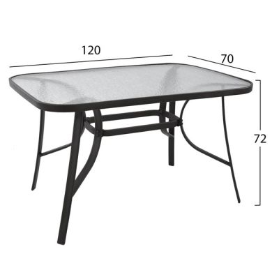 Маса Bravo Металик сиво 120Χ70Χ72 cm HM5021.01