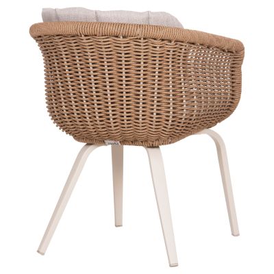DINING CHAIR VICTUS HM6559.02 ALUMINUM & OLEFIN IN BEIGE--TWIST WICKER 60x62x76Hcm.