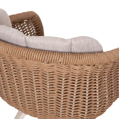 DINING CHAIR VICTUS HM6559.02 ALUMINUM & OLEFIN IN BEIGE--TWIST WICKER 60x62x76Hcm.