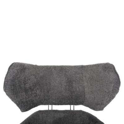 ARMCHAIR SWIVEL BRYLL HM9597.01 GREY BOUCLE-BLACK METAL BASE 86x90x97Hcm.