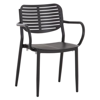 DINING CHAIR HILLIARD HM6644.01 ALUMINUM IN CHARCOAL COLOR 58x52x78Hcm.