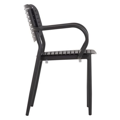 DINING CHAIR HILLIARD HM6644.01 ALUMINUM IN CHARCOAL COLOR 58x52x78Hcm.