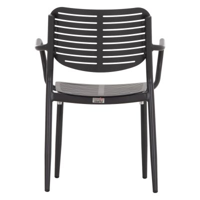 DINING CHAIR HILLIARD HM6644.01 ALUMINUM IN CHARCOAL COLOR 58x52x78Hcm.