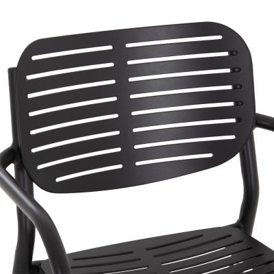 DINING CHAIR HILLIARD HM6644.01 ALUMINUM IN CHARCOAL COLOR 58x52x78Hcm.