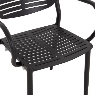 DINING CHAIR HILLIARD HM6644.01 ALUMINUM IN CHARCOAL COLOR 58x52x78Hcm.