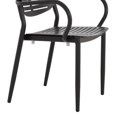 DINING CHAIR HILLIARD HM6644.01 ALUMINUM IN CHARCOAL COLOR 58x52x78Hcm.
