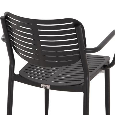 DINING CHAIR HILLIARD HM6644.01 ALUMINUM IN CHARCOAL COLOR 58x52x78Hcm.