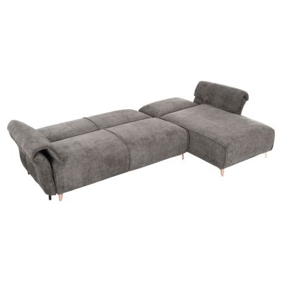 CORNER REVERSIBLE SOFA-BED MAILO HM6071.02 DARK GREY FABRIC-METAL LEGS 300x150x80Hcm.