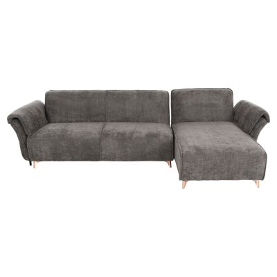 CORNER REVERSIBLE SOFA-BED MAILO HM6071.02 DARK GREY FABRIC-METAL LEGS 300x150x80Hcm.