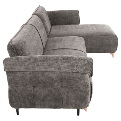 CORNER REVERSIBLE SOFA-BED MAILO HM6071.02 DARK GREY FABRIC-METAL LEGS 300x150x80Hcm.