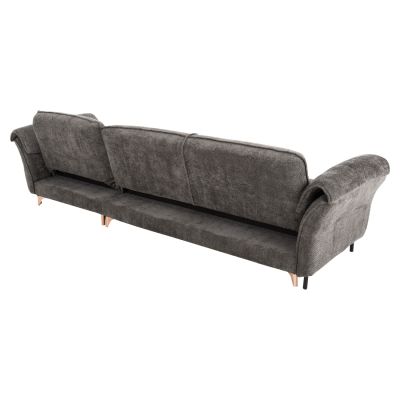 CORNER REVERSIBLE SOFA-BED MAILO HM6071.02 DARK GREY FABRIC-METAL LEGS 300x150x80Hcm.