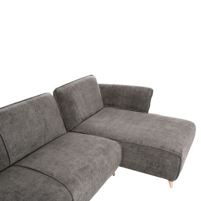 CORNER REVERSIBLE SOFA-BED MAILO HM6071.02 DARK GREY FABRIC-METAL LEGS 300x150x80Hcm.