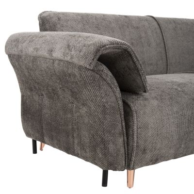 CORNER REVERSIBLE SOFA-BED MAILO HM6071.02 DARK GREY FABRIC-METAL LEGS 300x150x80Hcm.