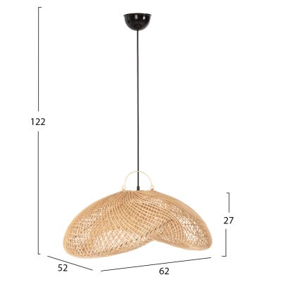 CEILING PENDANT LAMP HM7862 RATTAN IN NATURAL COLOR 62x52x122Hcm.