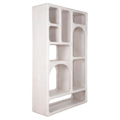 BOOKCASE HANDYR HM9707 SOLID MANGO WOOD IN WHITE COLOR 100x35x165Hcm.