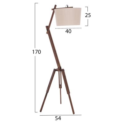 FLOOR STANDING LAMP CRANE WITH TRIPOD AND ARM BEIGE CAP 54x54x170Hcm.HM7694.01