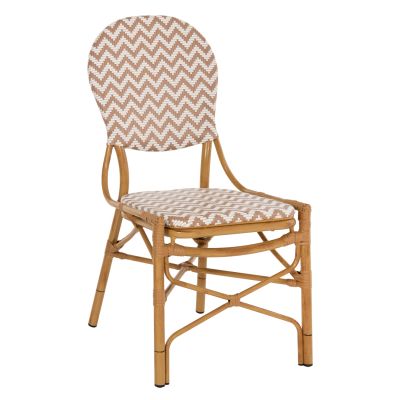 CHAIR ALUMINUM HM5927.03 BAMBOO LOOK NATURAL-WHITE 46x56x95Hcm.