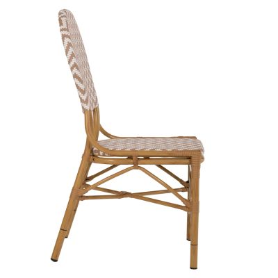 CHAIR ALUMINUM HM5927.03 BAMBOO LOOK NATURAL-WHITE 46x56x95Hcm.