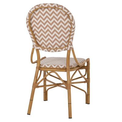 CHAIR ALUMINUM HM5927.03 BAMBOO LOOK NATURAL-WHITE 46x56x95Hcm.