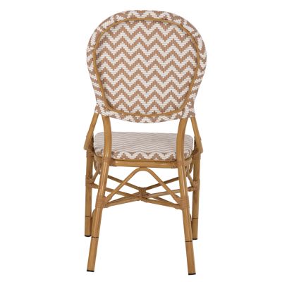 CHAIR ALUMINUM HM5927.03 BAMBOO LOOK NATURAL-WHITE 46x56x95Hcm.