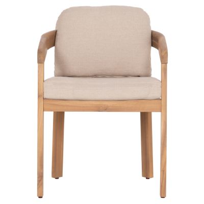 OUTDOOR DINING SET 7PCS CRAVIN HM10903 ACACIA WOOD IN NATURAL--CUSHIONS IN BEIGE