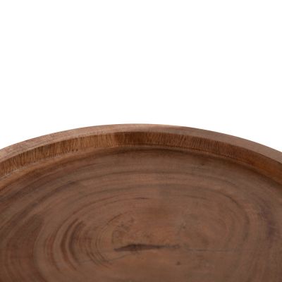 SIDE TABLE LOKI HM9899.11 SOLID SUAR WOOD IN NATURAL Φ30x50Hcm.