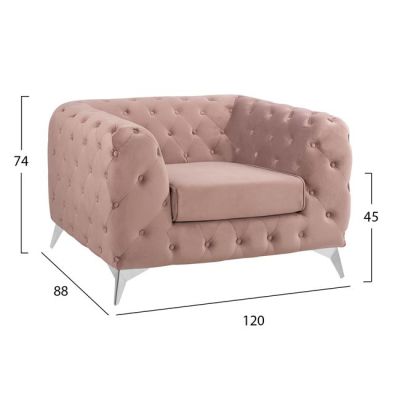 LIVING ROOM SET 3PCS DUSTY PINK HM11052.05