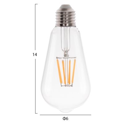 КРУШКА HM4188.01 LED С ЖИЧКА 8W E27 ДИМУМ 3000K CLEAR