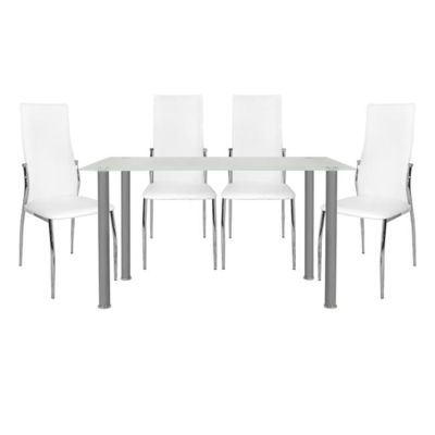 Set Dining table 5 pieces Table Alan 120Χ70Χ75 cm Kim white HM10062.01