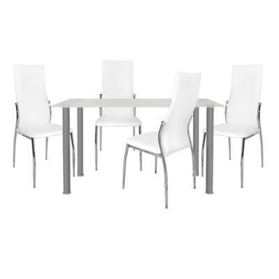 Set Dining table 5 pieces Table Alan 120Χ70Χ75 cm Kim white HM10062.01