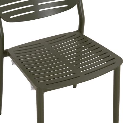 DINING CHAIR HILLIARD HM6645.07 ALUMINUM IN OLIVE GREEN COLOR 46x54x78Hcm