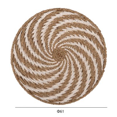 WALL DECOR ROUND HM7830.01 SPIRAL LOOK-SEAGRASS IN WHITE&NATURAL COLOR Φ61x3cm.