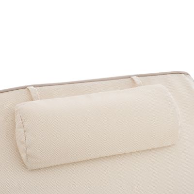 BEACH LOUNGER KORINOS HM10772.60T PINE WOOD IN WALNUT--CUSHION IN CREAM 79x204x77Hcm.