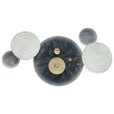 WALL DECOR HM7551 METAL VARIOUS CIRCLES-WHITE, GREY, GOLD