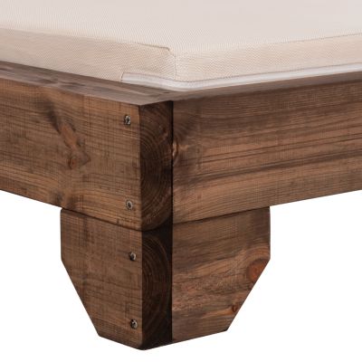 BEACH LOUNGER KORINOS HM10771.60T PINE WOOD IN WALNUT--CUSHION IN BEIGE 79x204x77Hcm.