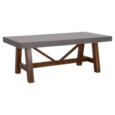 DINING TABLE MAEVE HM6575.01 GREY FIBER CEMENT TOP--ACACIA WOOD LEGS 200x100x75Hcm