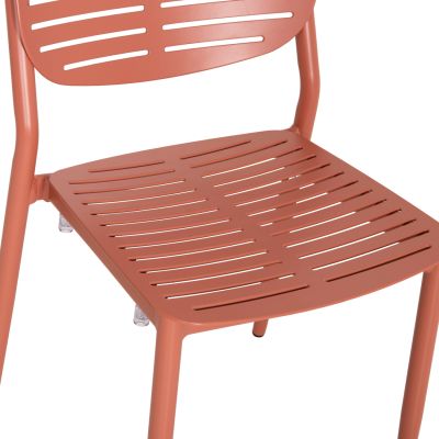 DINING CHAIR HILLIARD HM6645.08 ALUMINUM IN TERRACOTTA COLOR 46x54x78Hcm