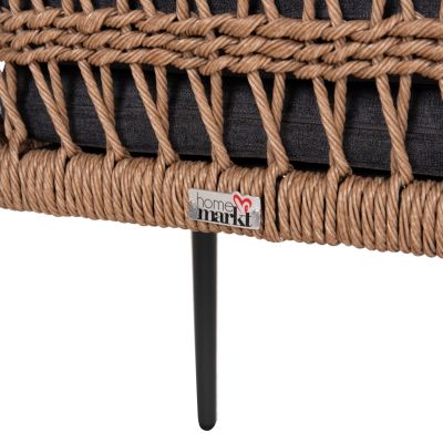 DINING CHAIR BOXER HM6556.01 ALUMINUM & OLEFIN IN GREY--TWIST WICKER 58x60x80Hcm.