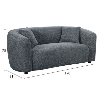 SOFA 2-SEATER NORD -GREY FABRIC 170x91x75Hcm.