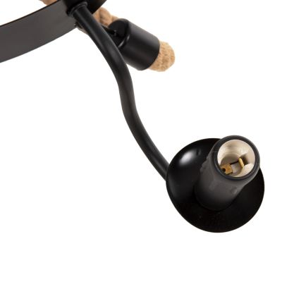 CEILING PENDANT FIXTURE HM4177 6-LIGHT WITH ROPE AND BLACK METAL 74x74x123Hcm.