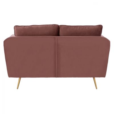 VELVET SOFA KAREN DUSTY PINK & METAL FEET GOLD HM3136.22 152x84x95 cm.