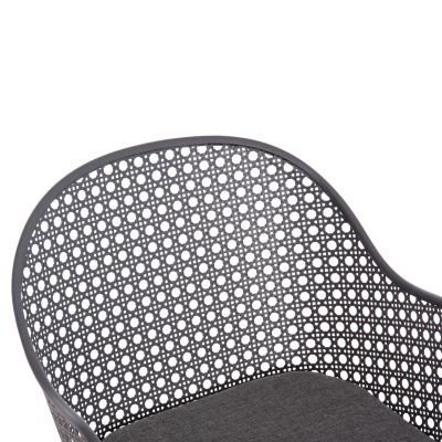 ALUMINUM ARMCHAIR OREGO HM6268.01 FRAME AND CUSHION IN DARK GREY 56x59x81Hcm.