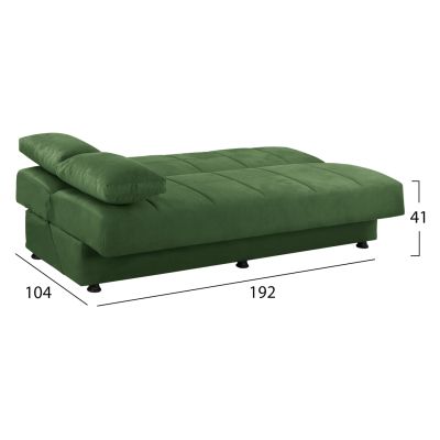 BED SOFA FOREST GREEN VELVET 3-SEAT EGE 1214 HM3067.07 192x74x82H cm