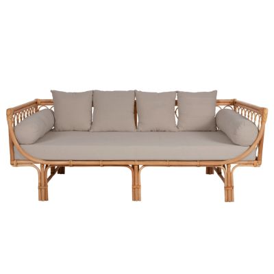 DAYBED-SOFA ALIKI HM9658 RATTAN IN NATURAL-BEIGE CUSHIONS  200x100x76Hcm.