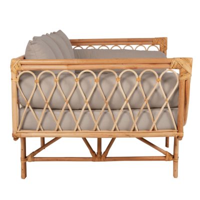 DAYBED-SOFA ALIKI HM9658 RATTAN IN NATURAL-BEIGE CUSHIONS  200x100x76Hcm.