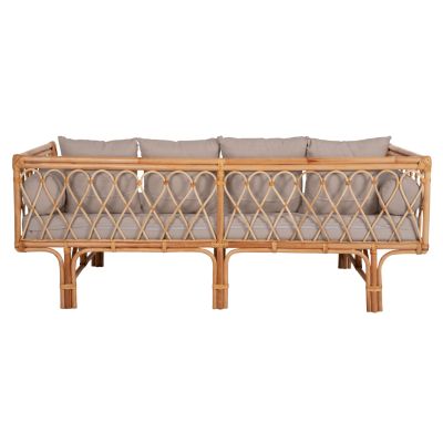 DAYBED-SOFA ALIKI HM9658 RATTAN IN NATURAL-BEIGE CUSHIONS  200x100x76Hcm.