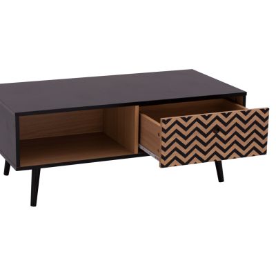 Lounge Table Charleen HM8668 Black with natural 100x50x40,5 cm