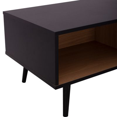 Lounge Table Charleen HM8668 Black with natural 100x50x40,5 cm