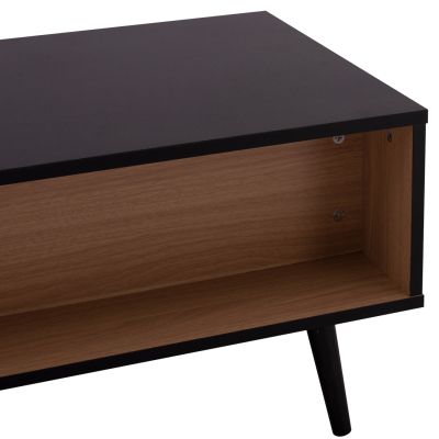 Lounge Table Charleen HM8668 Black with natural 100x50x40,5 cm