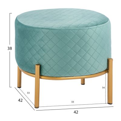Stool Sinta HM8638.07 peanut shade with gold base 42x42x38cm